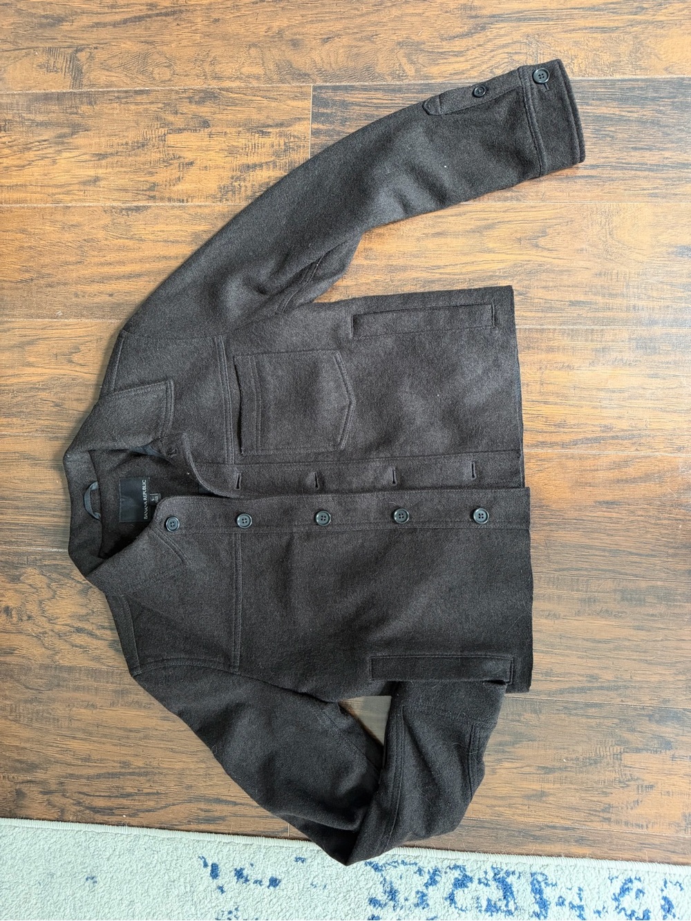 Brown Cropped Button-Front Jacket - Picture 9 of 11